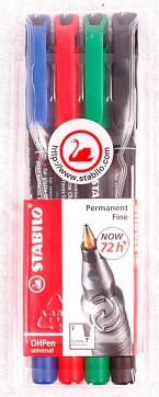 [Z842/4] Stabilo Pochette 4 Feutres fins permanents