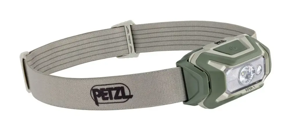 [ZE069BA02] PETZL LAMPE ARIA 1 RGB (Hybrid) CAMO 350 Lu (Désert)