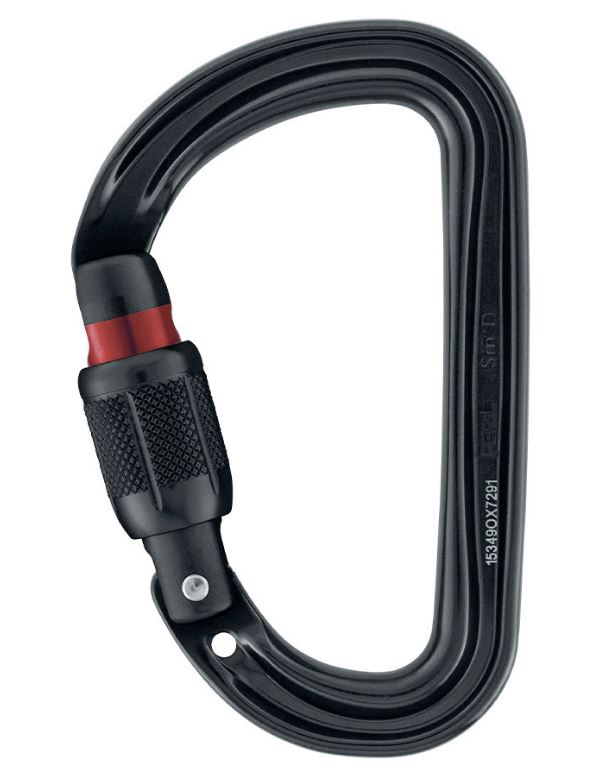 [M39ASLN] Petzl Mousqueton Asymetrique SM'D Screw-Lock noir