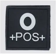 [ZO+3D5/5BK] Badge Sanguin PVC 5/5 (Noir, O+)