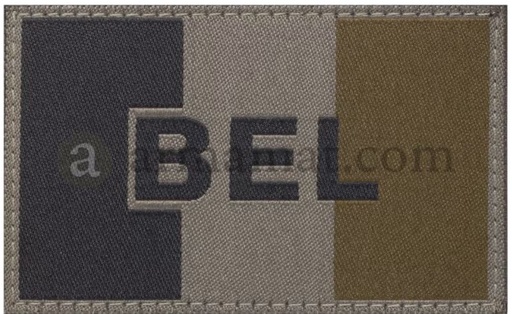 [ZBEPVC] CLAWGEAR BADGE BELGIUM TISSU BRUN FONCÉ