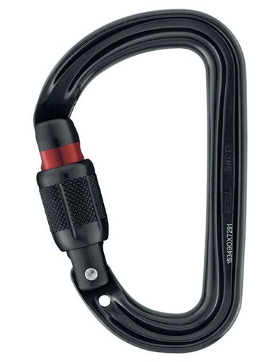 [M39ASLN] PETZL MOUSQUETON ASYMETRIQUE SM'D SCREWW-LOCK BLACK